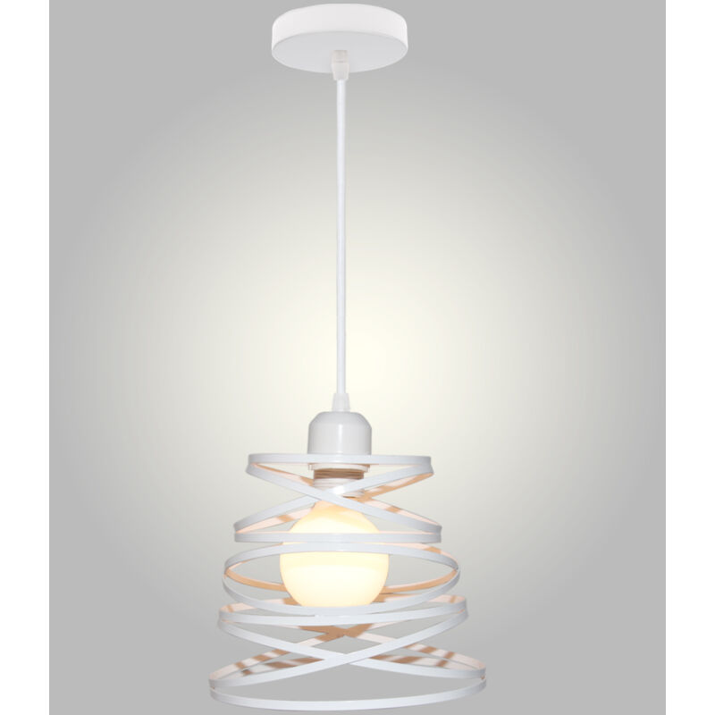 foto del prodotto lampadario metallo industriale retr moderno barra loft ristorante metallo regolabile creativo molla interni luce decorareativa bianco