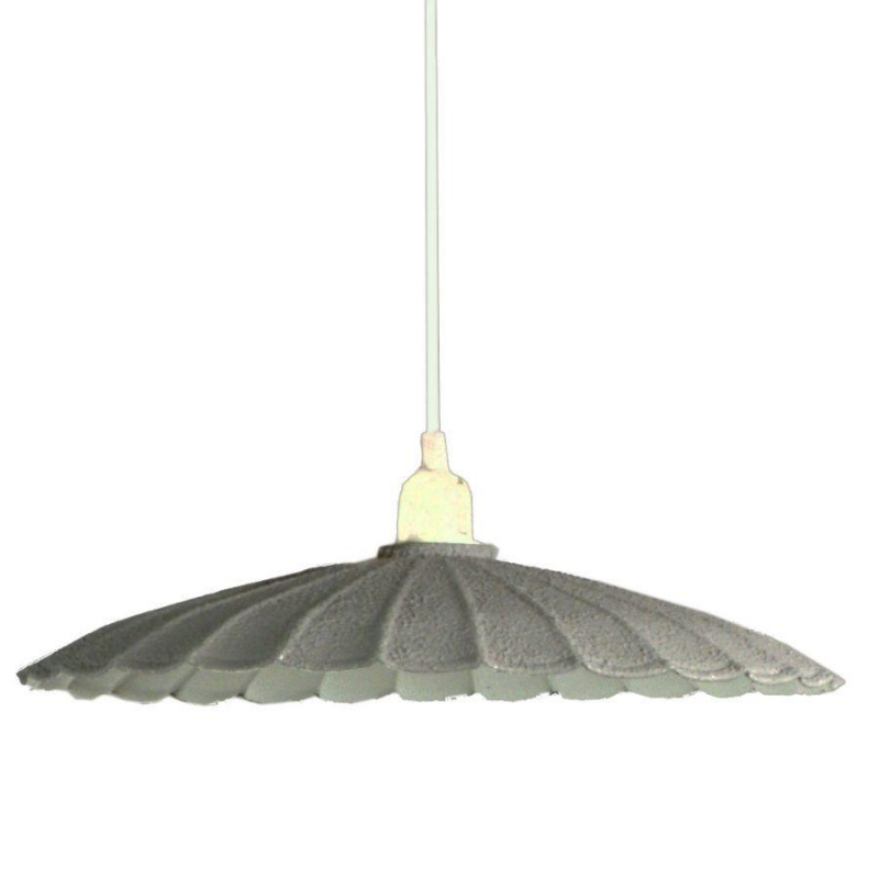 foto del prodotto lampadario metallo vintage bianco grigio con attacco cm 25