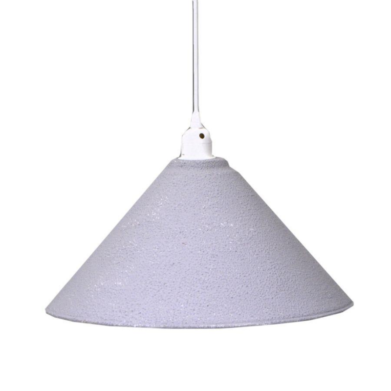 foto del prodotto lampadario metallo vintage bianco grigio con attacco cm 38,5h26