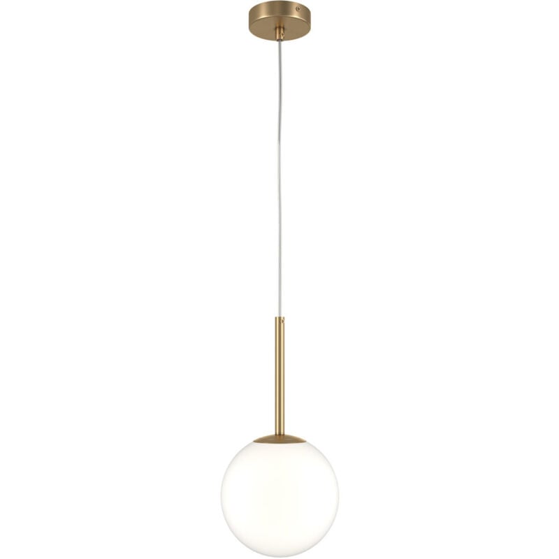 foto del prodotto lampadario minimal basic form medio in metallo oro 1 luce e diffusore bianco
