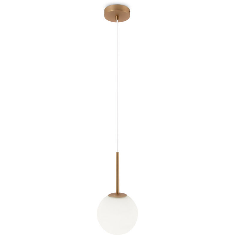 foto del prodotto lampadario minimal basic form piccolo in metallo oro 1 luce e diffusore bianco