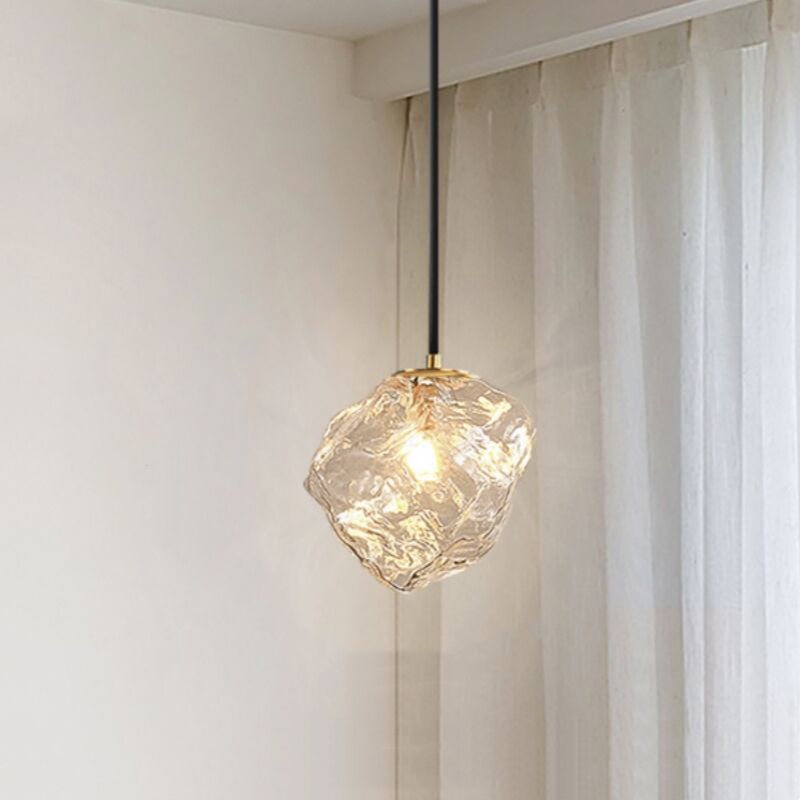 foto del prodotto lampadario moderne lampada a sospensione di vetro creative plafoniera regolabile 3000k 15cm trasparente