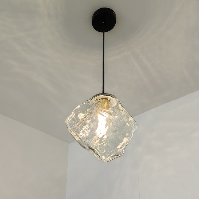 foto del prodotto lampadario moderne lampada a sospensione di vetro creative plafoniera regolabile 3000k 22cm trasparente