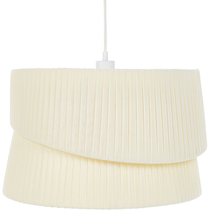 foto del prodotto lampadario moderno a sospensione illuminazione in tessuto di poliestere terylene paralume beige birim