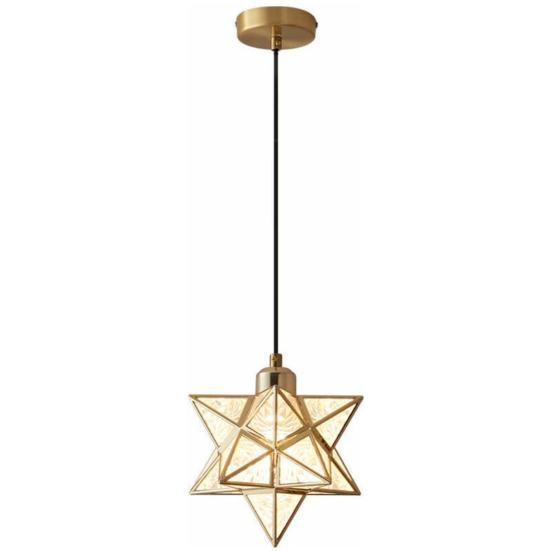 foto del prodotto lampadario moderno a stella della moravia lampada a stella sospesa trasparente oro 