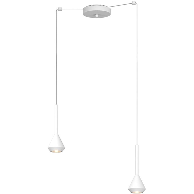 foto del prodotto lampadario moderno aygo metallo bianco 2 luci gu10