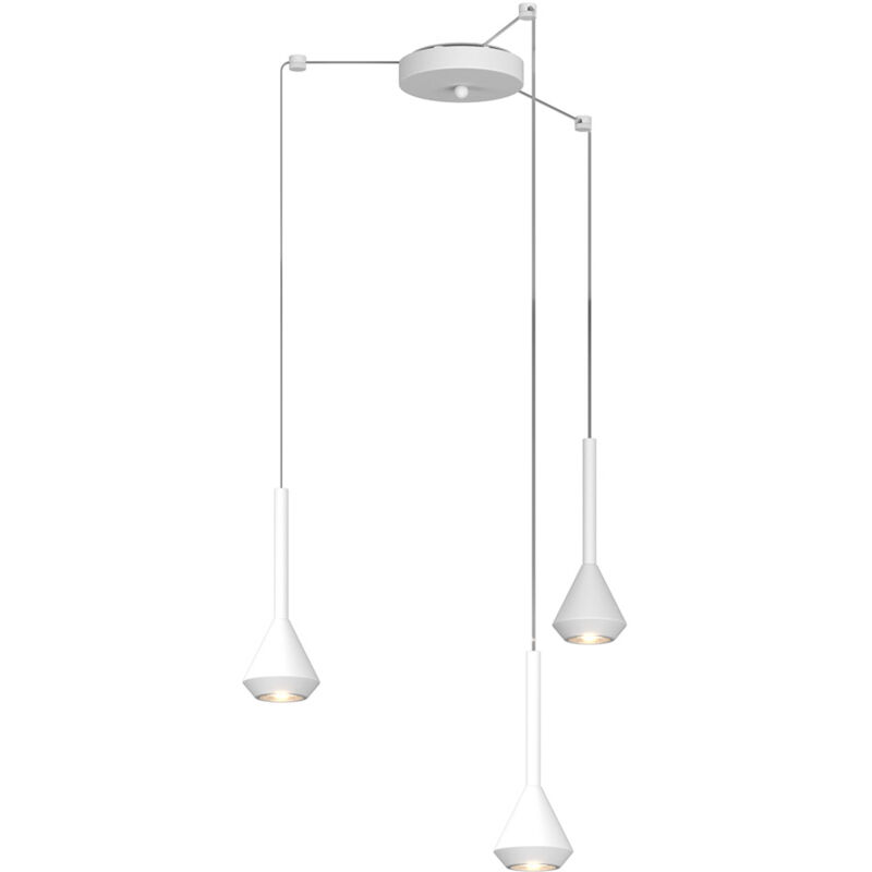 foto del prodotto lampadario moderno aygo metallo bianco 3 luci gu10