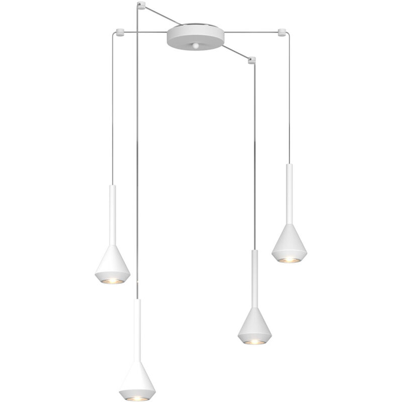 foto del prodotto lampadario moderno aygo metallo bianco 4 luci gu10