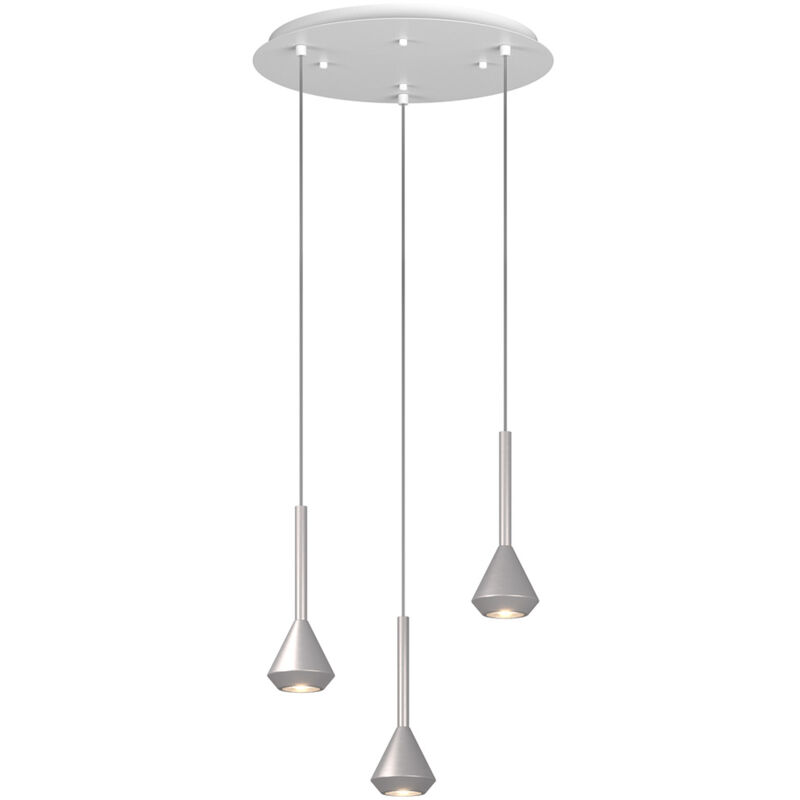 foto del prodotto lampadario moderno aygo metallo bianco e alluminio 3 luci gu10