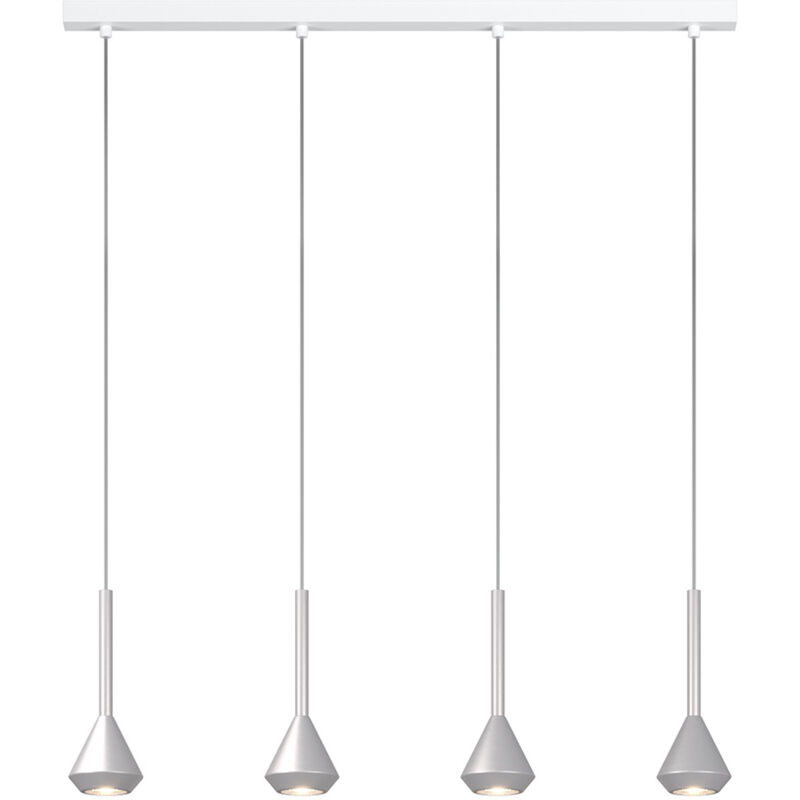 foto del prodotto lampadario moderno aygo metallo bianco e alluminio 4 luci gu10
