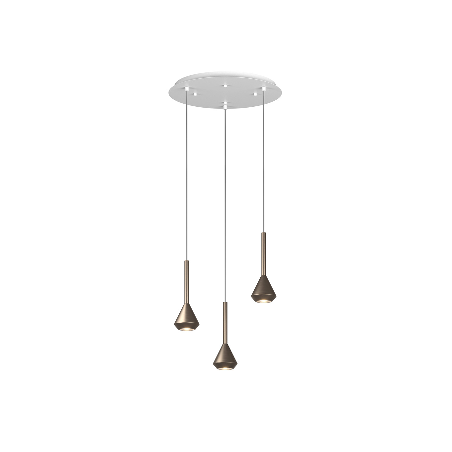 foto del prodotto lampadario moderno aygo metallo bianco e bronzo 3 luci gu10