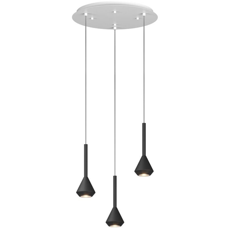 foto del prodotto lampadario moderno aygo metallo bianco e nero 3 luci gu10