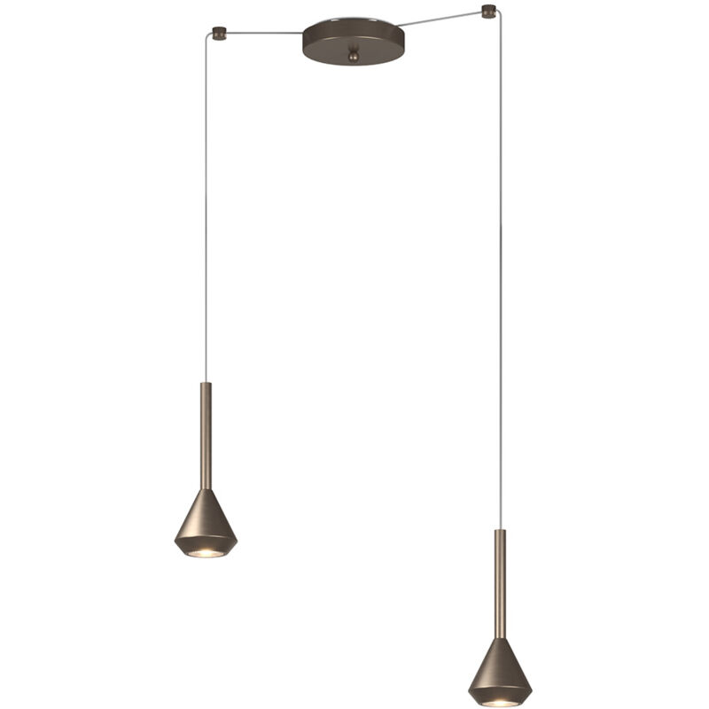foto del prodotto lampadario moderno aygo metallo bronzo 2 luci gu10