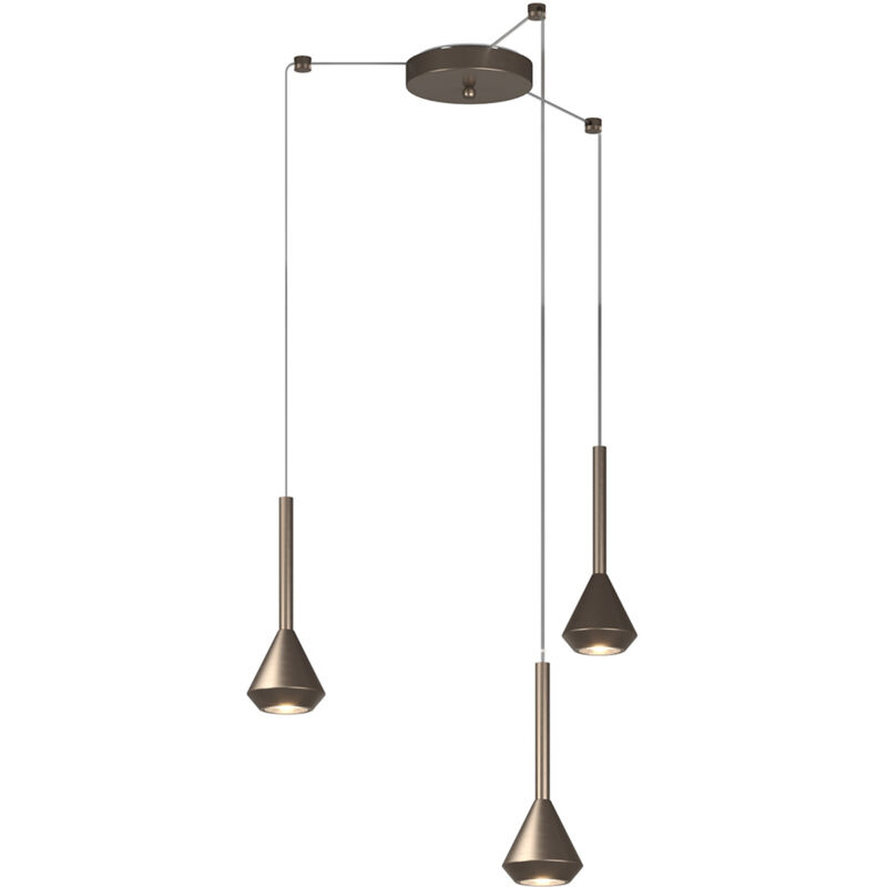 foto del prodotto lampadario moderno aygo metallo bronzo 3 luci gu10