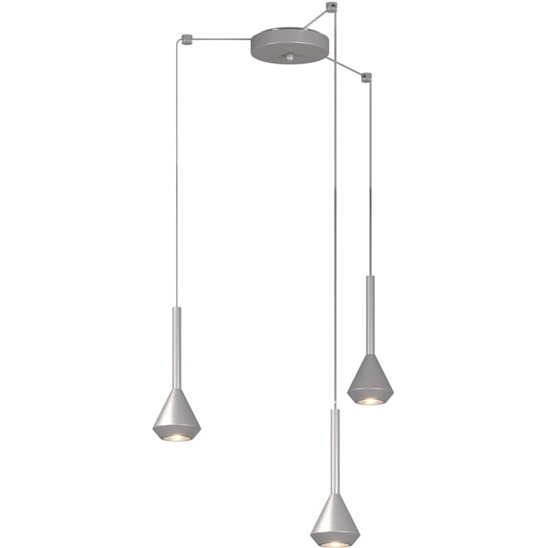 immagine 0 del prodotto lampadario moderno aygo metallo color alluminio 3 luci gu10