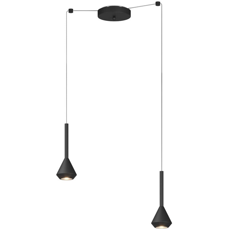 foto del prodotto lampadario moderno aygo metallo nero 2 luci gu10