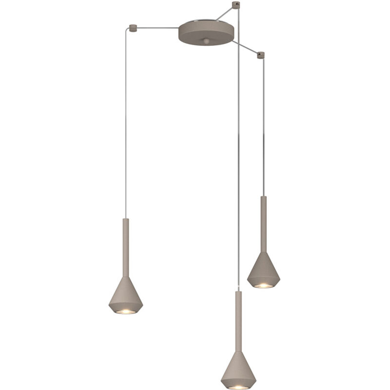 foto del prodotto lampadario moderno aygo metallo sabbia 3 luci gu10
