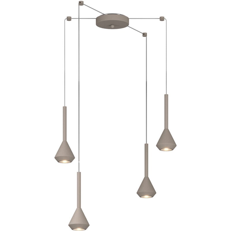 foto del prodotto lampadario moderno aygo metallo sabbia 4 luci gu10
