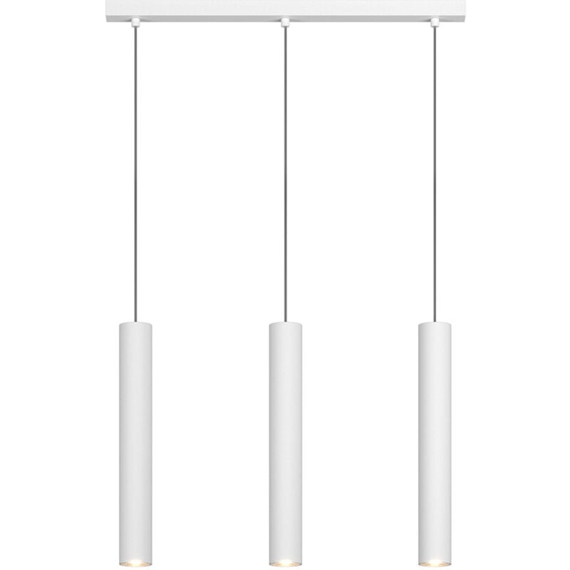 foto del prodotto lampadario moderno aygo rettangolare metallo bianco 3 luci gu10