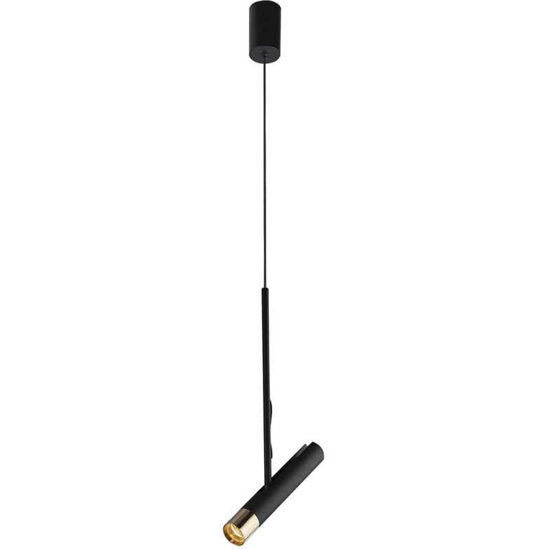 foto del prodotto lampadario moderno cilindro acciaio nero oro led 4w 3000k