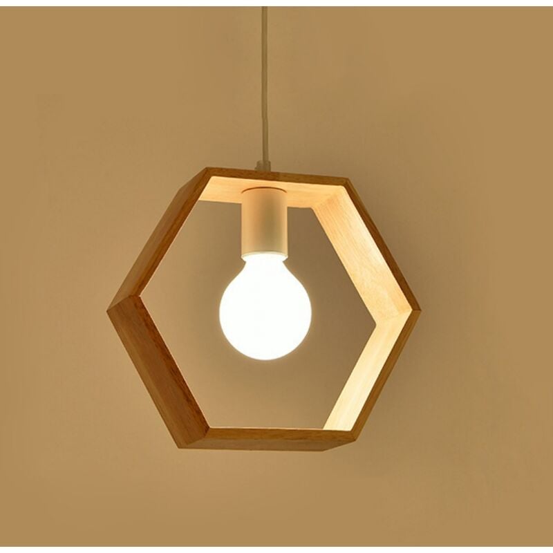 foto del prodotto lampadario moderno creativo legno camera letto soggiorno lampada a sospensione e27