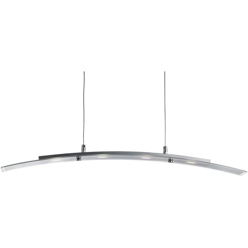 foto del prodotto lampadario moderno curva acciaio argento led 20w 3000k