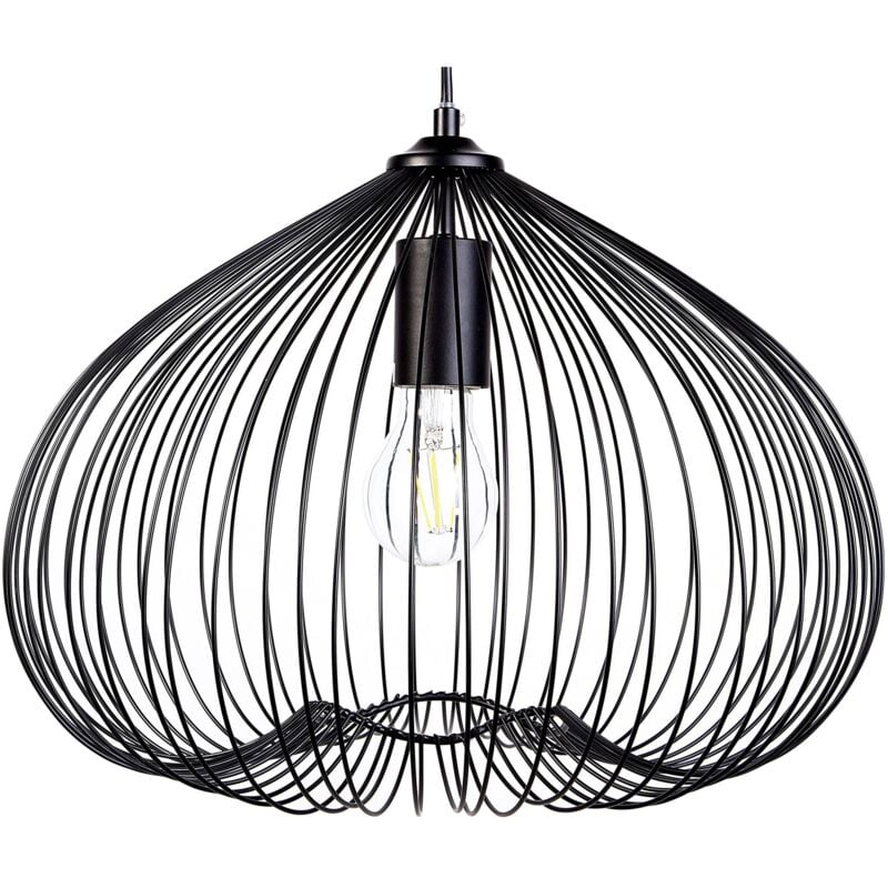 foto del prodotto lampadario moderno di design in metallo nero tordino