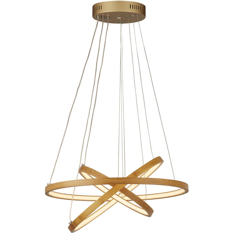 foto del prodotto lampadario moderno eternit acciaio marrone legno bianco led 9,4w