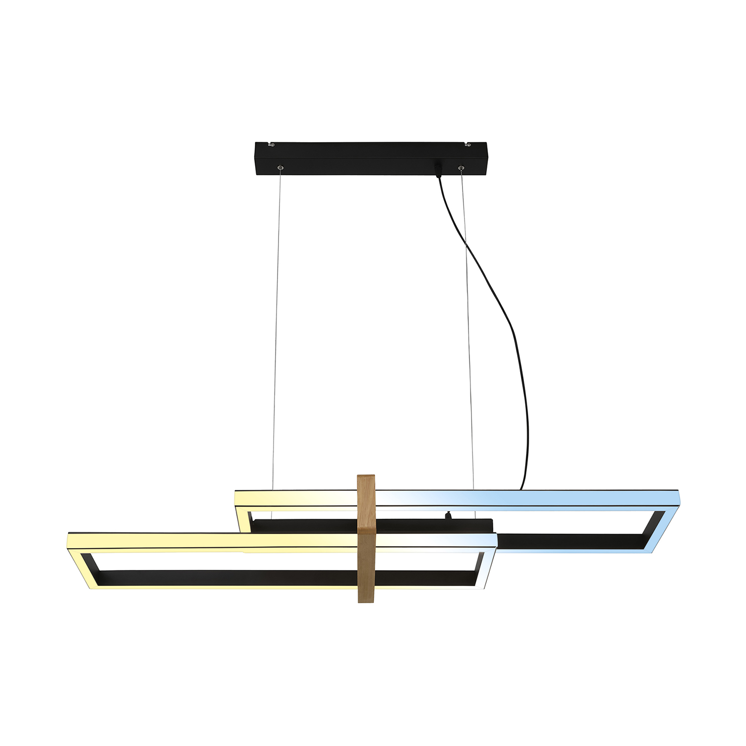 foto del prodotto lampadario moderno frame nested metallo nero led integrato 39w da 2700 a 6500k