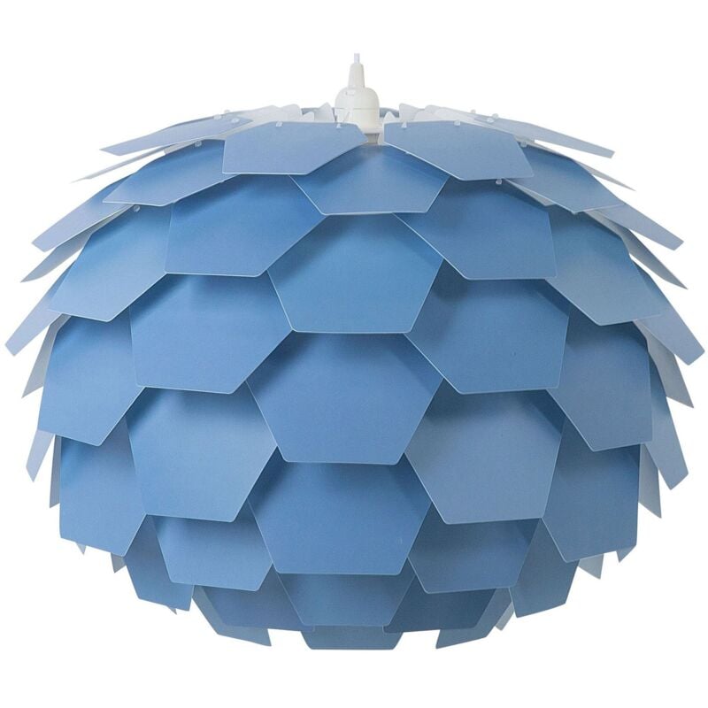 foto del prodotto lampadario moderno grande a forma di fiore in plastica color blu segre