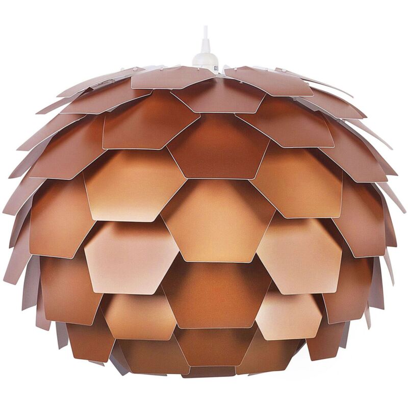 foto del prodotto lampadario moderno grande a forma di fiore in plastica color rame segre