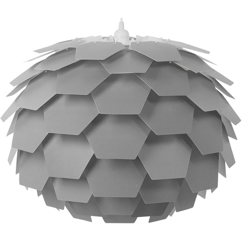 foto del prodotto lampadario moderno grande a forma di fiore in plastica colore grigio segre