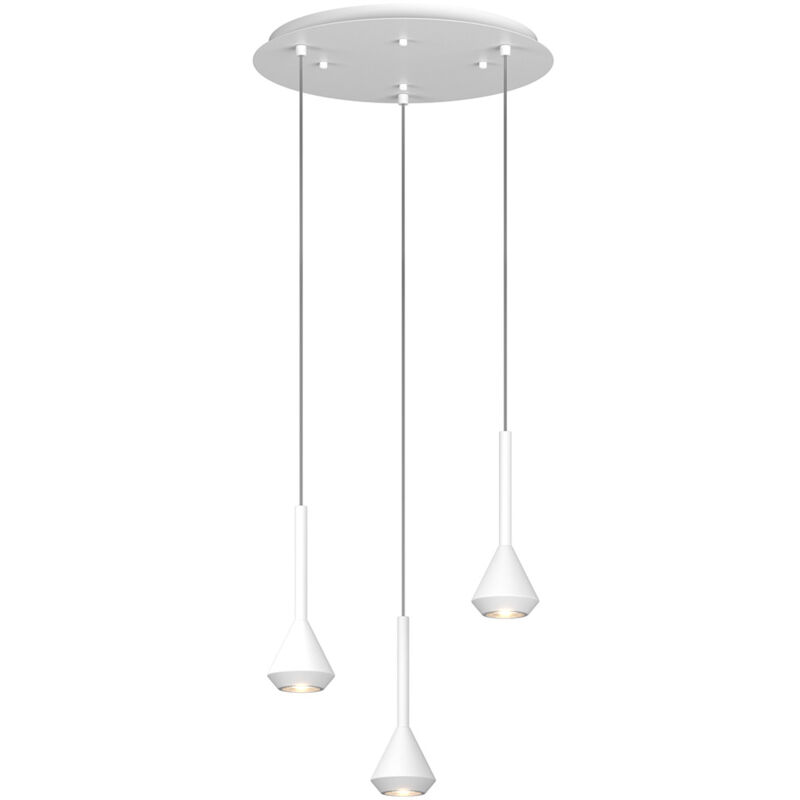 foto del prodotto lampadario moderno tondo aygo metallo bianco 3 luci gu10