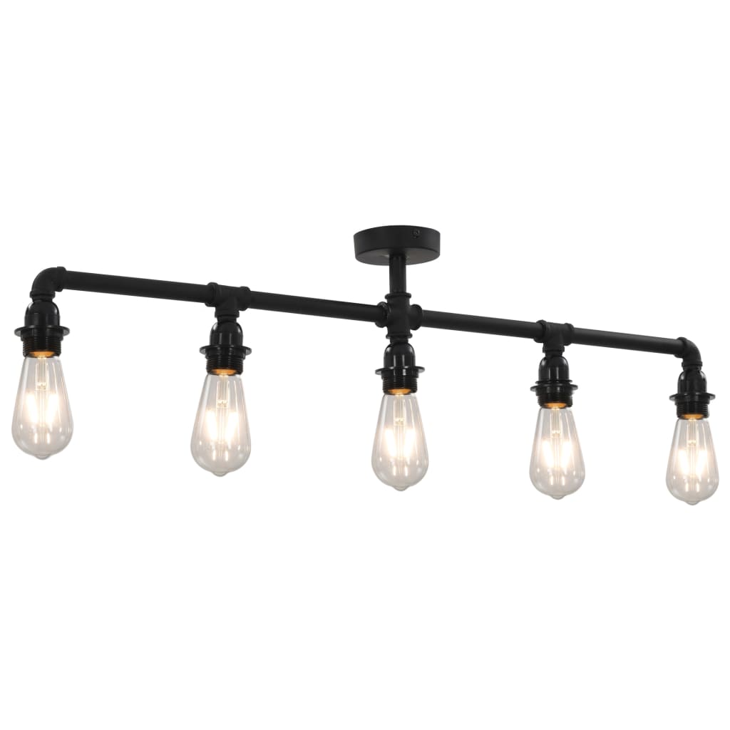 foto del prodotto lampadario nero per 5 lampadine e27 cod mxl 65110
