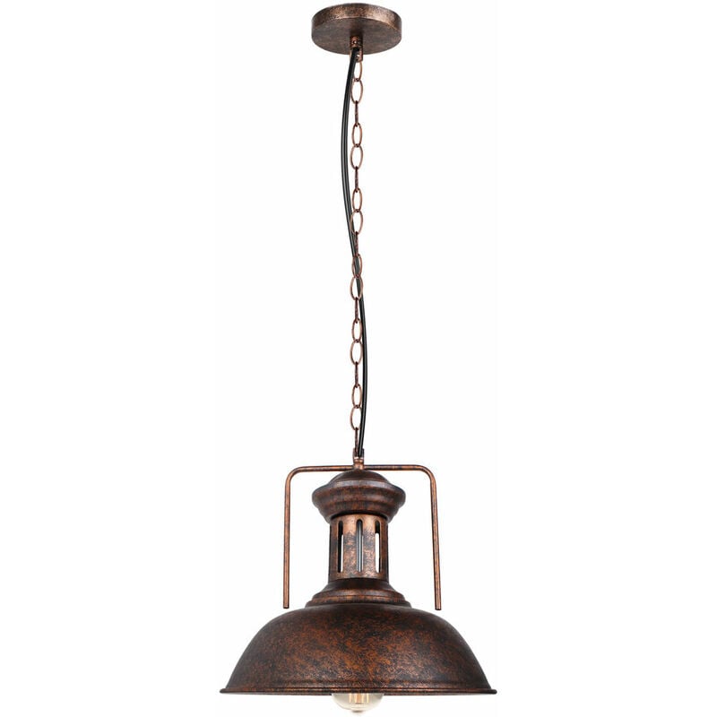 foto del prodotto lampadario nostalgico creativo paralume ferro battuto 33cm e27 lampada a sospensione decorareativa regolabile barra loft ristorante - 1 pezzo ruggine