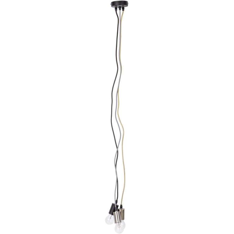 foto del prodotto lampadario oldish light met in acciaio h 120 cm 3 luci 15x15x120 