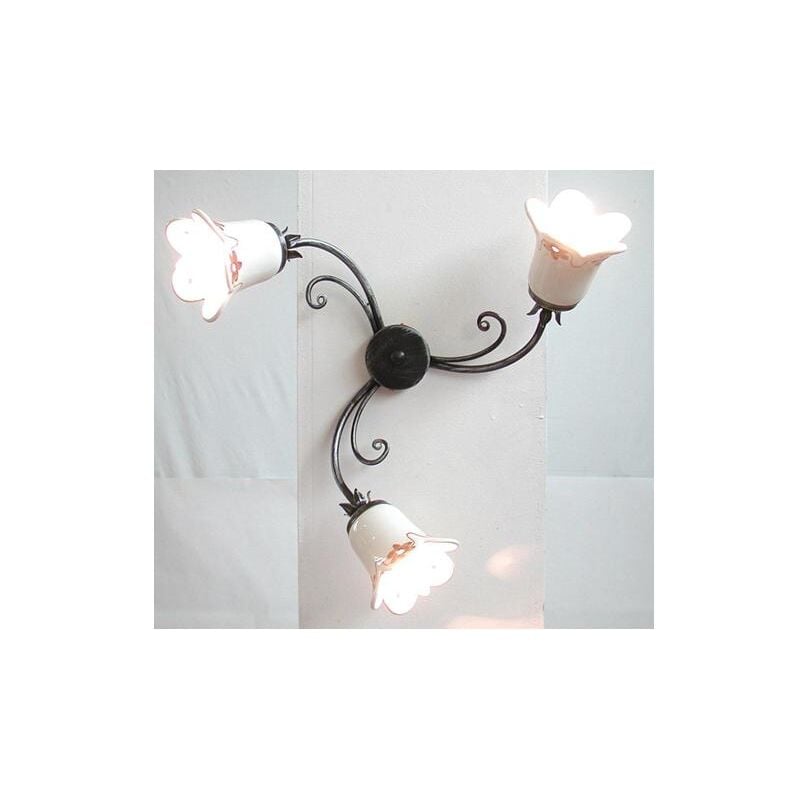 foto del prodotto lampadario plafoniera neve a 3 luci in ferro battuto cruccolini lampade lampione