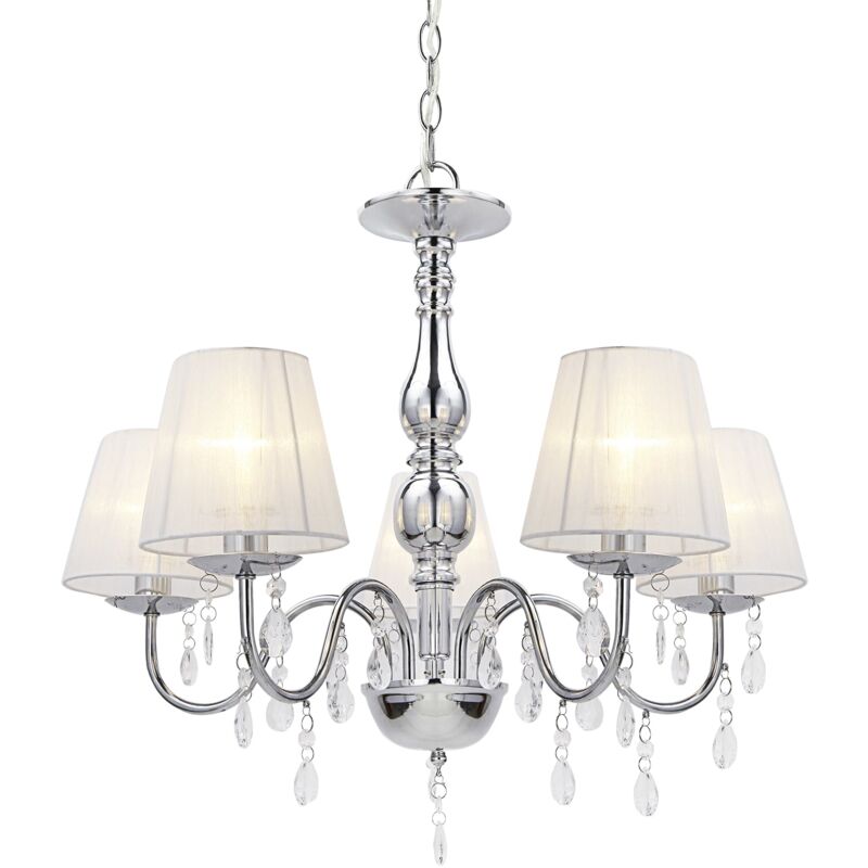 foto del prodotto lampadario plafoniera plafoniera alluminio plastica cromo bianco 45 cm 030002817