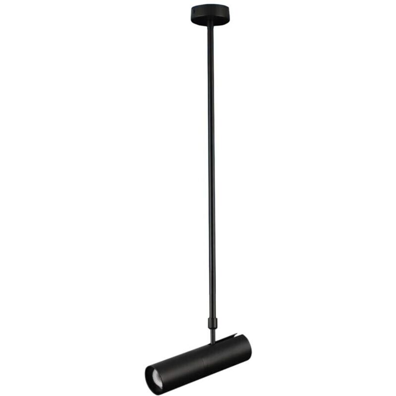 foto del prodotto lampadario portafaretto a sospensione cilindro gu10 asta regolabile nero