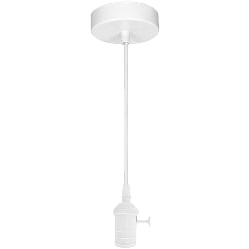 foto del prodotto lampadario portalampada a sospensione 2m vintage bianco effetto metallo e27 60w