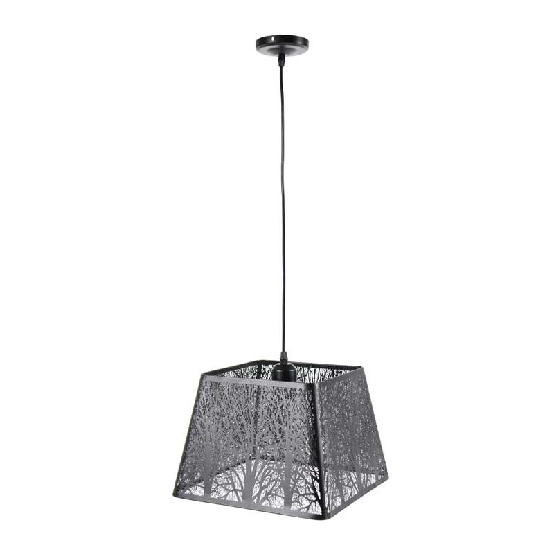 foto del prodotto lampadario quadrato in metallo 31x108 cm in colore nero