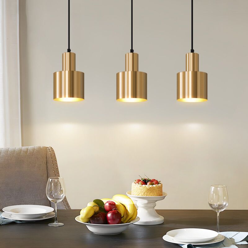 foto del prodotto lampadario retro lampada da sala da pranzo in oro a 3 fiamme lampada da tavolo da pranzo in metallo dal design moderno lampada a sospensione