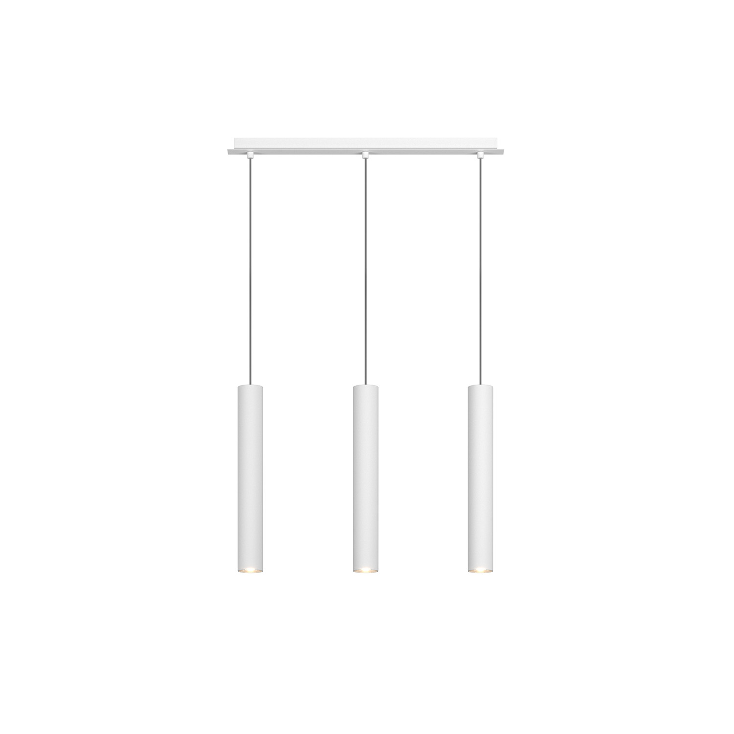 foto del prodotto lampadario rettangolare industrial minimal xeana metallo bianco 3 luci gu10