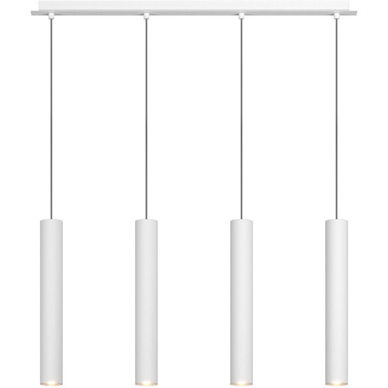 foto del prodotto lampadario rettangolare industrial minimal xeana metallo bianco 4 luci gu10