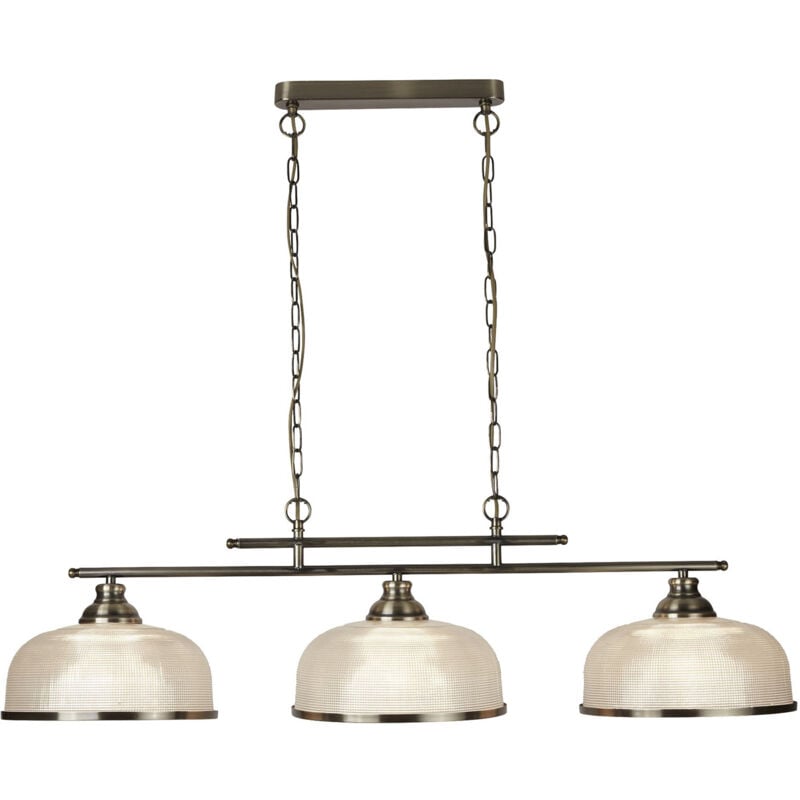 foto del prodotto lampadario rustico bistrot ii acciaio ottone vetro trasparente 3 luci e27