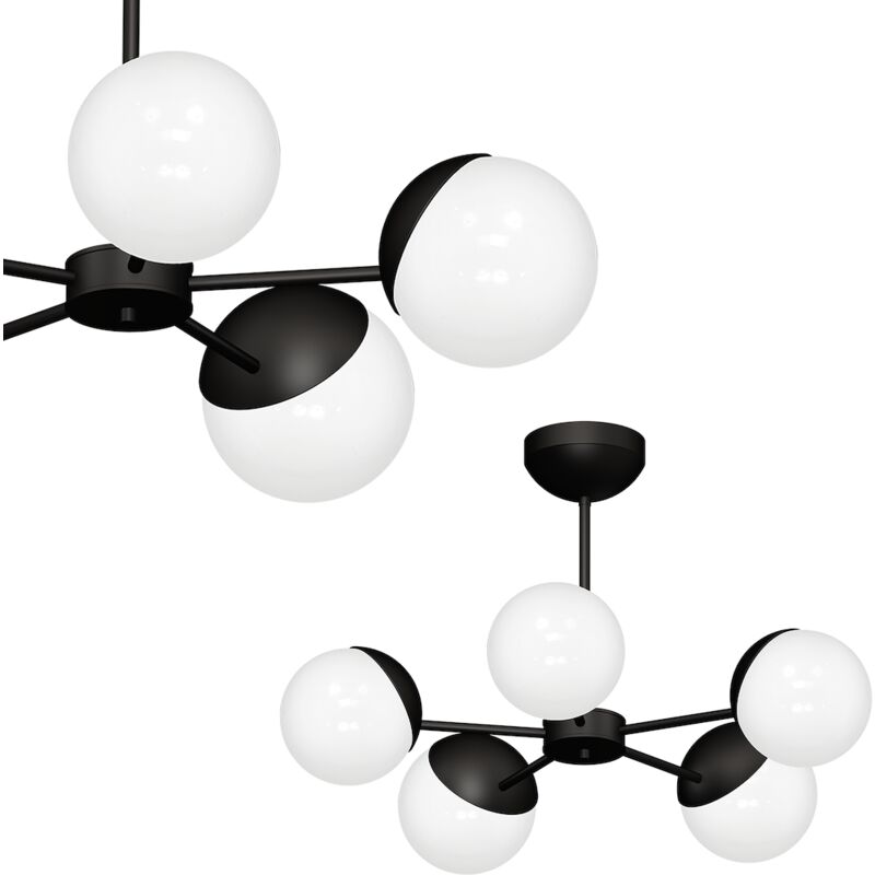 foto del prodotto lampadario sfera nero 5xe14
