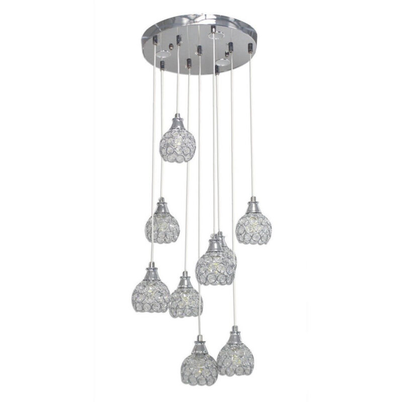 foto del prodotto lampadario soffitto sospensione plafoniera oro argento attacco g9 luce 6500k b37 argento trade shop traesio