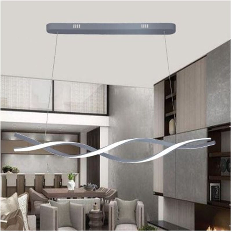 foto del prodotto lampadario sospensione luce 3000k 6500k led 48w argento spirale vortice orizzontale 01127 trade shop traesio
