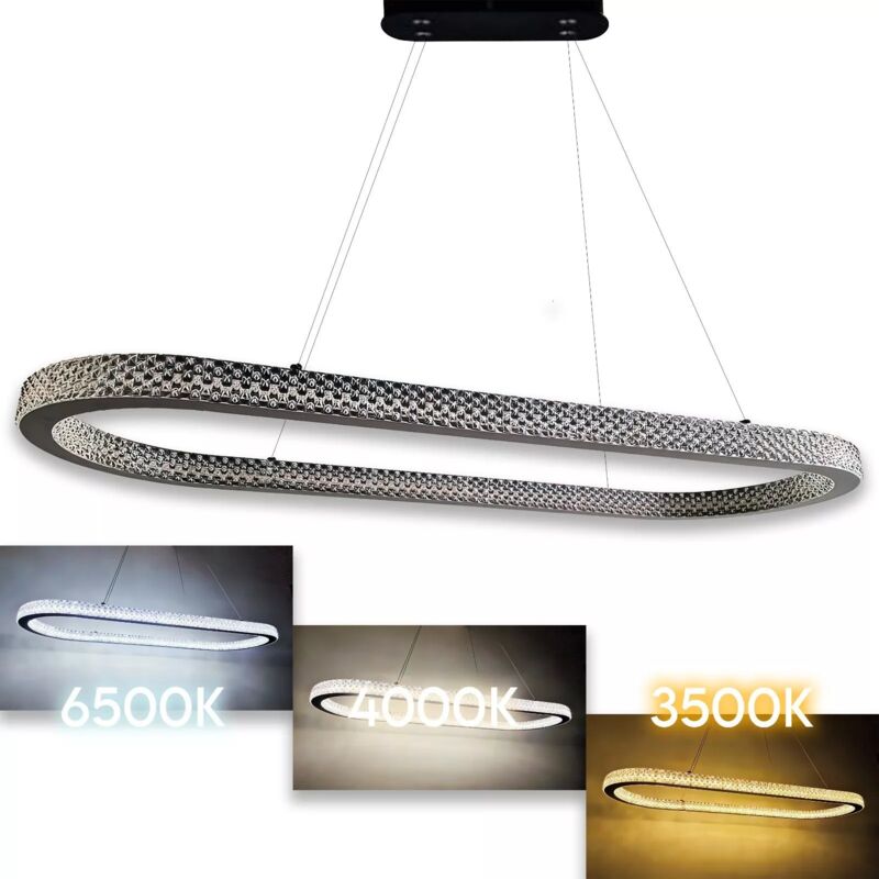 foto del prodotto lampadario sospensione moderno in cristallo led 96w luce calda e dimmerabile. design elegante, risparmio energetico e facile installazione per