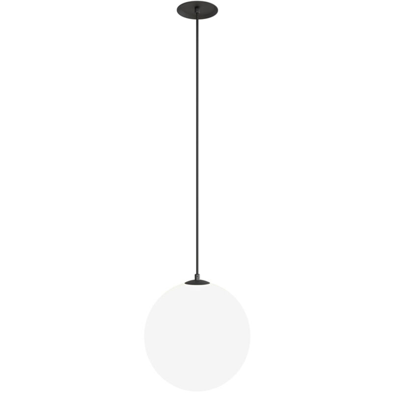 foto del prodotto lampadario sospensione moderno luna alluminio nero led integrato 5w calda